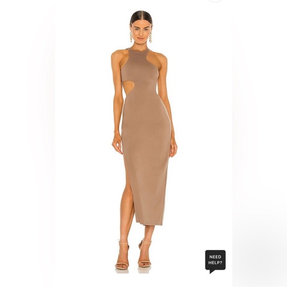 NWT!! Michael Costello x REVOLVE Rylan Midi Dress in Taupe - Picture 8 of 12